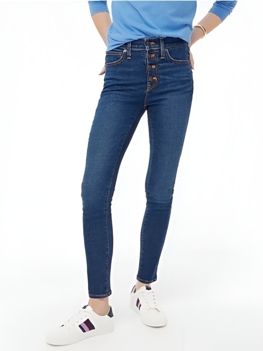 J. Crew 10" High Rise Skinny Jeans Misty Blue Wash 24 #A2866